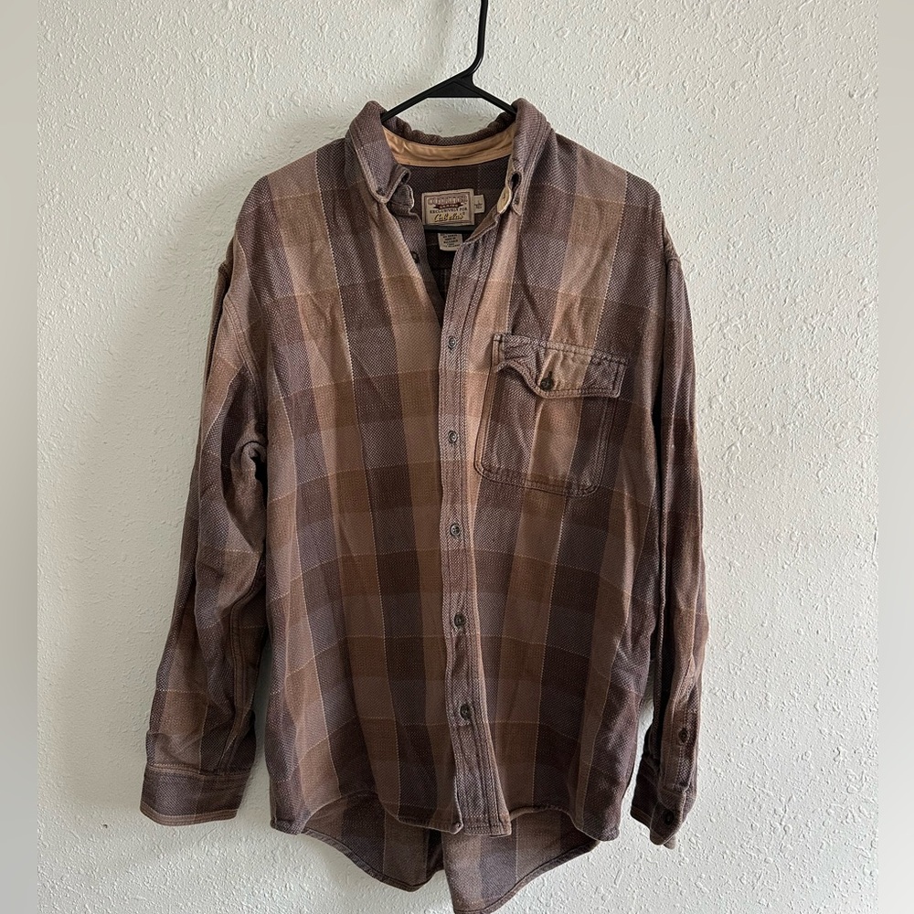 Men's Brown Plaid Shirt